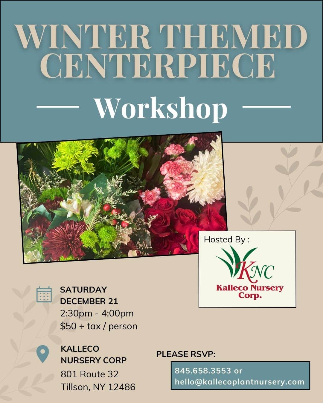 KNC 2024 Winter Centerpiece Workshop Flyer